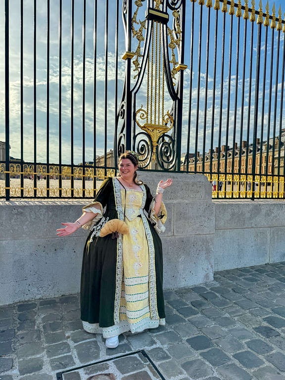 Amanda in Baroque costume at Versailles